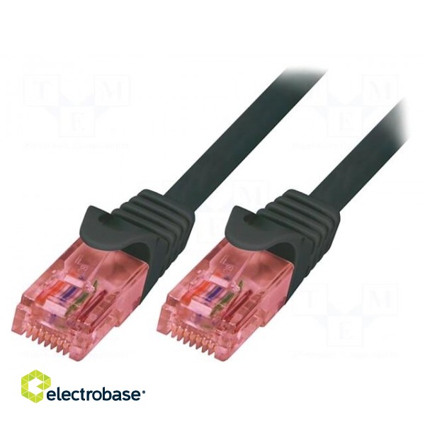 Patch cord | U/UTP | 6 | stranded | Cu | LSZH | black | 1m | 26AWG