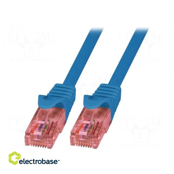 Patch cord | U/UTP | 6 | stranded | Cu | LSZH | blue | 1.5m | RJ45 plug