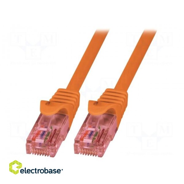 Patch cord; U/UTP; 6; stranded; Cu; LSZH; orange; 5m; RJ45 plug