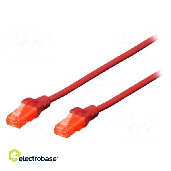 Patch cord | U/UTP | 6 | stranded | Cu | LSZH | red | 3m | 26AWG