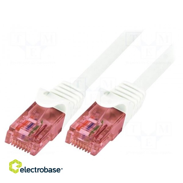 Patch cord | U/UTP | 6 | stranded | Cu | LSZH | white | 10m | 26AWG