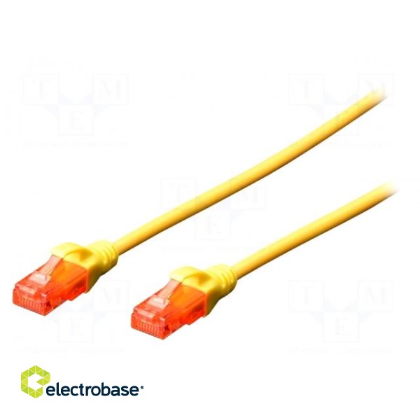 Patch cord | U/UTP | 6 | stranded | Cu | LSZH | yellow | 0.25m | 26AWG