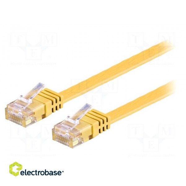 Patch cord | U/UTP | 6 | stranded | Cu | PVC | yellow | Len: 1m | 32AWG