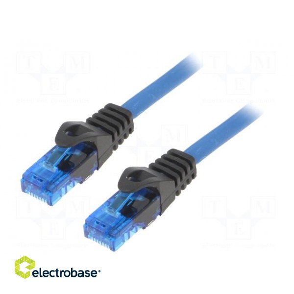 Patch cord | U/UTP | 6a | solid | Cu | blue | 40m | RJ45 plug,both sides