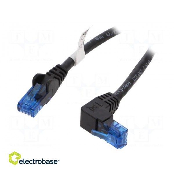 Patch cord | U/UTP | 6a | stranded | CCA | PVC | black | 10m | 24AWG