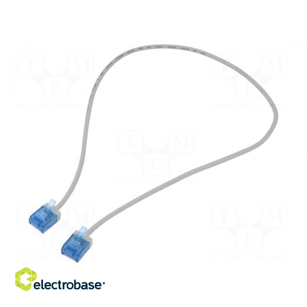 Patch cord | U/UTP | 6a | stranded | Cu | LSZH | grey | 0.5m | 32AWG