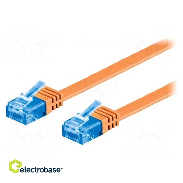 Patch cord | U/UTP | 6a | stranded | Cu | PVC | orange | Len: 0.5m | 32AWG