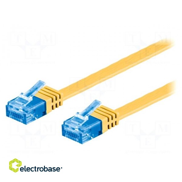 Patch cord | U/UTP | 6a | stranded | Cu | PVC | yellow | 0.5m | 32AWG