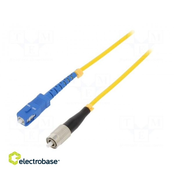 Fiber patch cord | FC/UPC,SC/UPC | 50m | LSZH | yellow | Wire dia: 3mm image 1