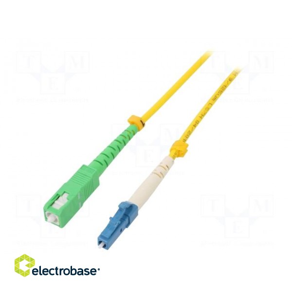 Fiber patch cord | LC/UPC,SC/APC | 25m | LSZH | yellow | Wire dia: 3mm image 1