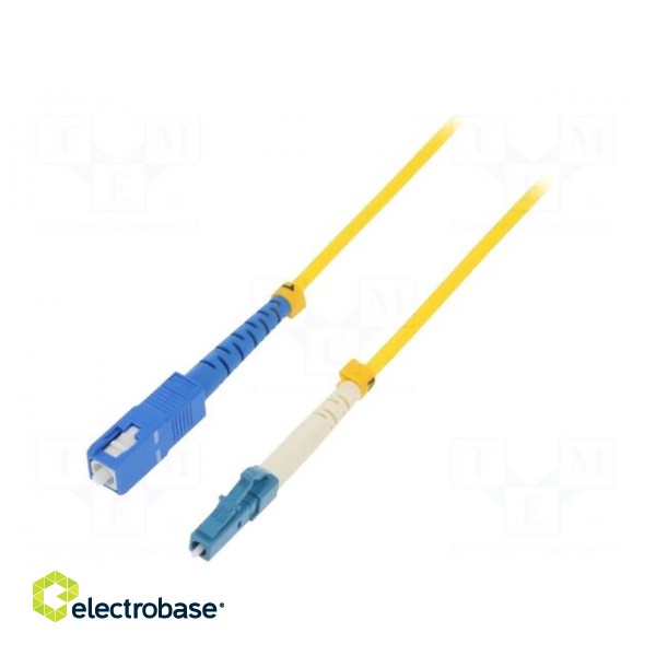 Fiber patch cord | LC/UPC,SC/UPC | 0.5m | LSZH | yellow | Wire dia: 3mm image 1