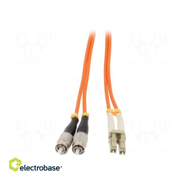 Fiber patch cord | OM2 | FC/UPC,LC/UPC | 1m | LSZH | orange image 2