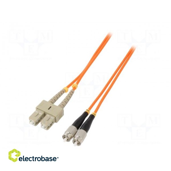 Fiber patch cord | OM2 | FC/UPC,SC/UPC | 3m | LSZH | orange image 1