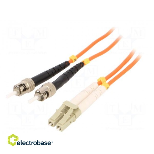 Fiber patch cord | OM2 | LC/UPC,ST/UPC | 10m | Connector colour: grey