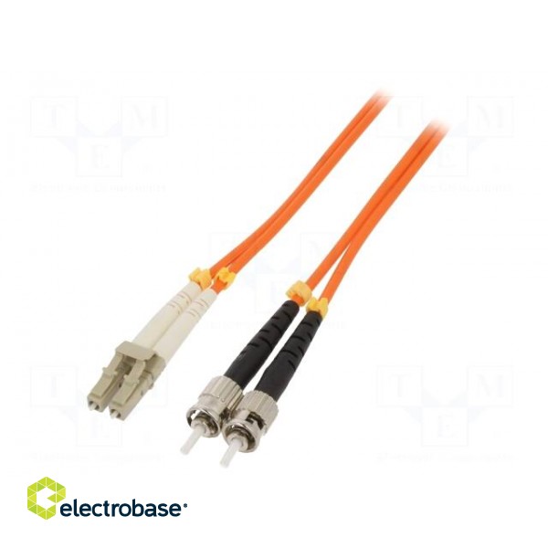 Fiber patch cord | OM2 | ST/UPC,LC/UPC | 5m | LSZH | orange image 1