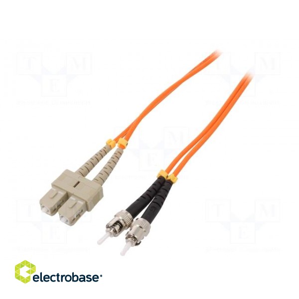 Fiber patch cord | OM2 | ST/UPC,SC/UPC | 2m | LSZH | orange image 1