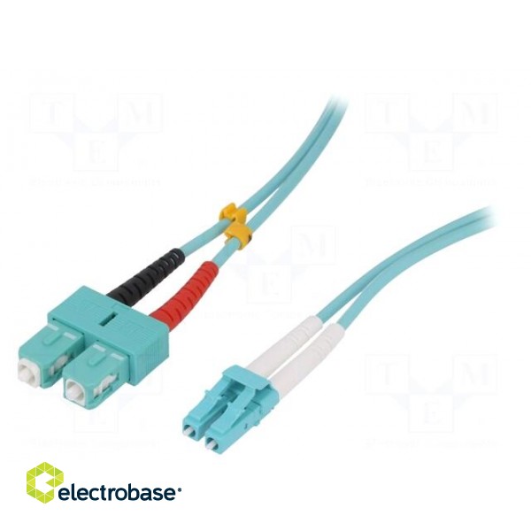 Fiber patch cord | OM3 | LC/UPC,SC/UPC | 0.5m | LSZH | turquoise