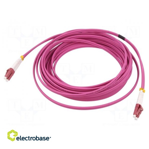 Fiber patch cord | OM4 | LC/UPC,both sides | 10m | LSZH | pink paveikslėlis 1