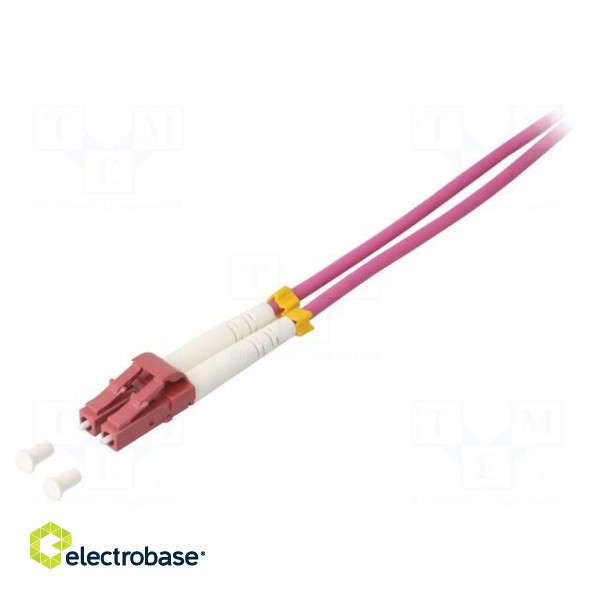Fiber patch cord | OM4 | LC/UPC,both sides | 3m | LSZH | pink image 2