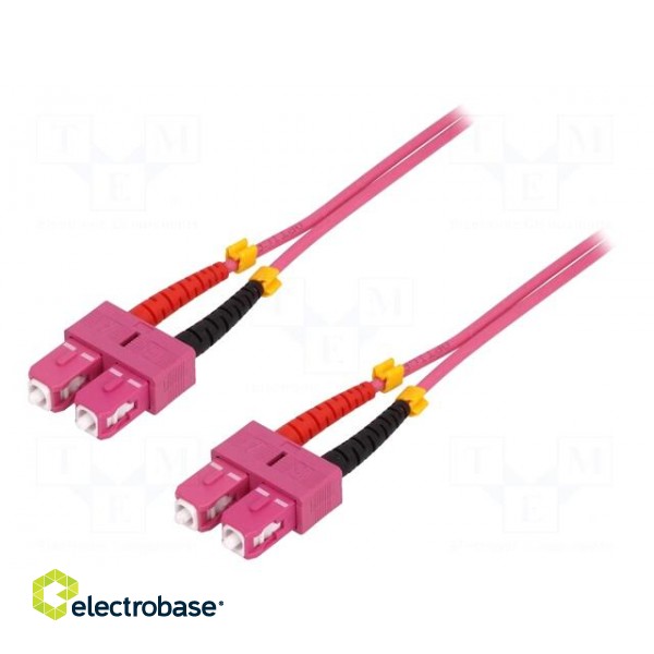Fiber patch cord | OM4 | SC/UPC,both sides | 3m | LSZH | pink