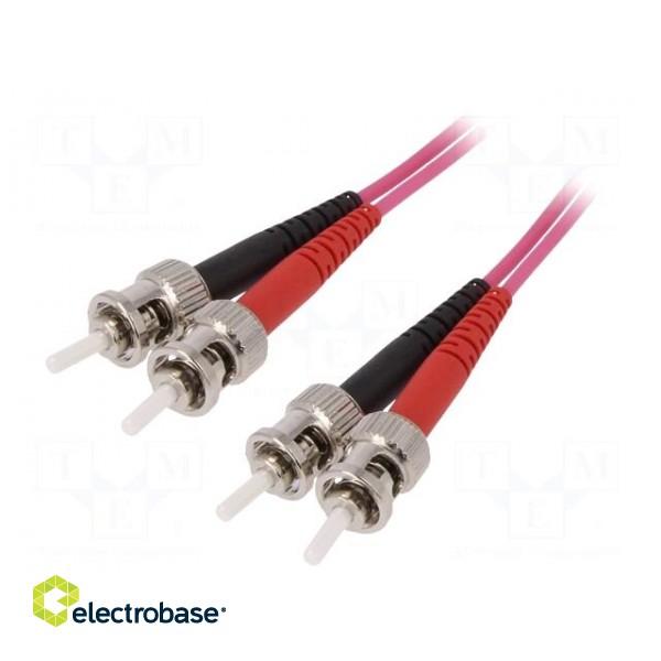 Fiber patch cord | OM4 | ST/UPC,both sides | 2m | LSZH | violet