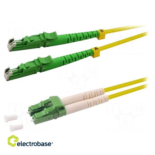 Fiber patch cord | OS2 | E2000/APC,LC/APC | 1m | LSZH | yellow