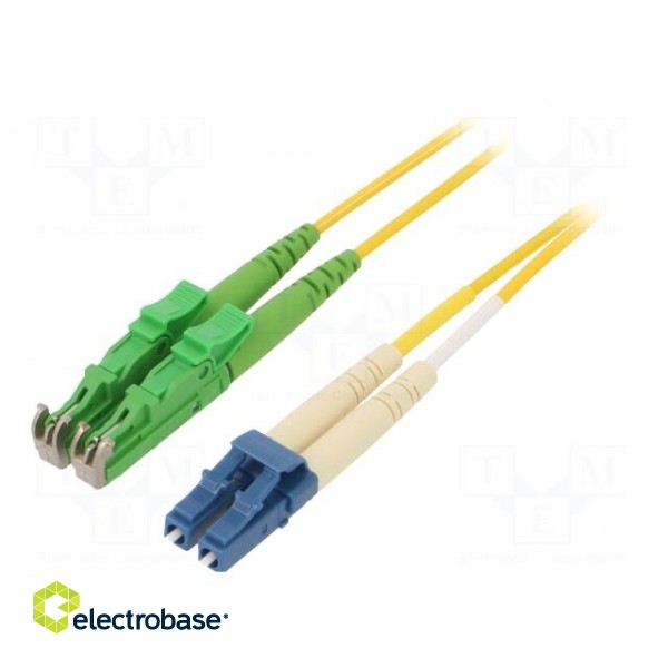 Fiber patch cord | OS2 | E2000/APC,LC/UPC | 3m | LSZH | yellow image 1