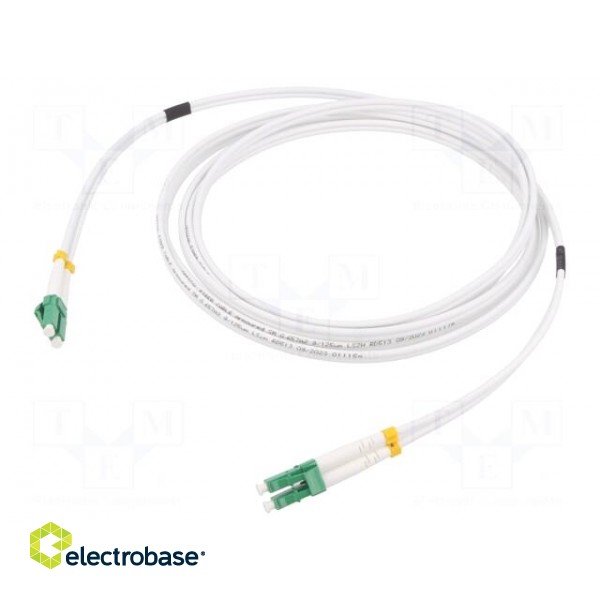 Fiber patch cord | OS2 | LC/APC,both sides | 15m | LSZH | white paveikslėlis 1