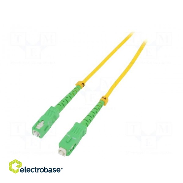 Fiber patch cord | both sides,SC/APC | 3m | LSZH | yellow paveikslėlis 1