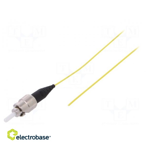 Optic fiber pigtail | ST/UPC | 1m | Optical fiber: 900um | yellow