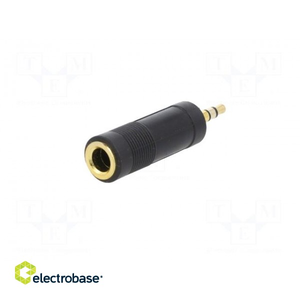 Adapter | Jack 3.5mm 3pin plug,Jack 6,3mm socket | black image 2