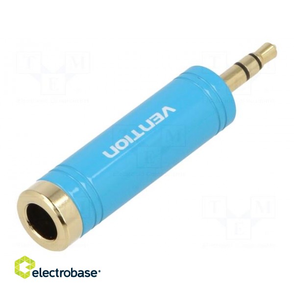 Adapter | Jack 3.5mm plug,Jack 6,3mm socket | blue