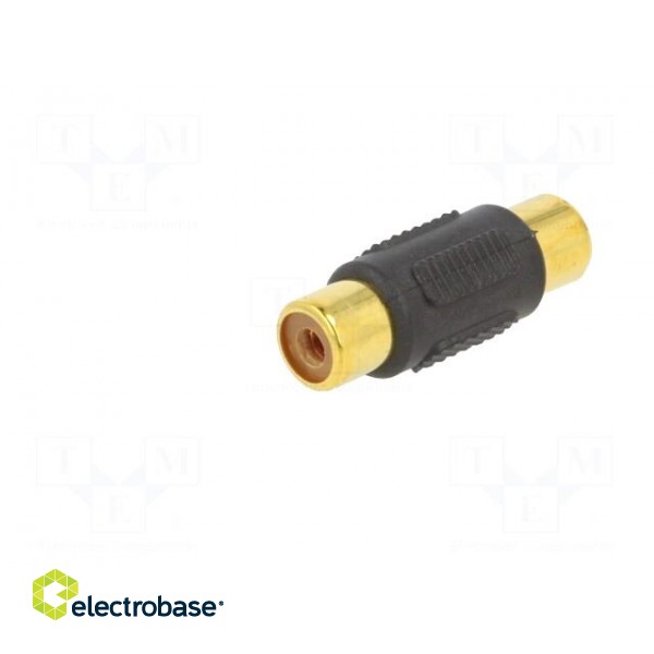Adapter | RCA socket,both sides | Plating: gold-plated | black image 2