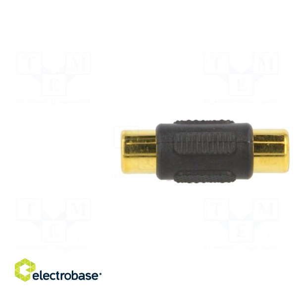 Adapter | RCA socket,both sides | Plating: gold-plated | black image 3
