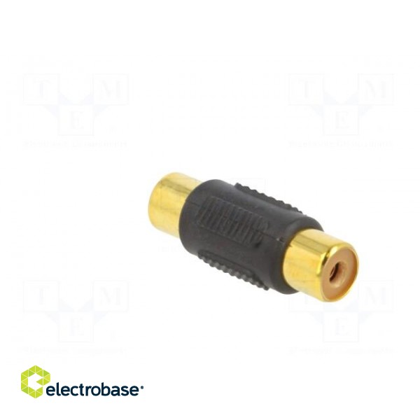 Adapter | RCA socket,both sides | Plating: gold-plated | black image 4