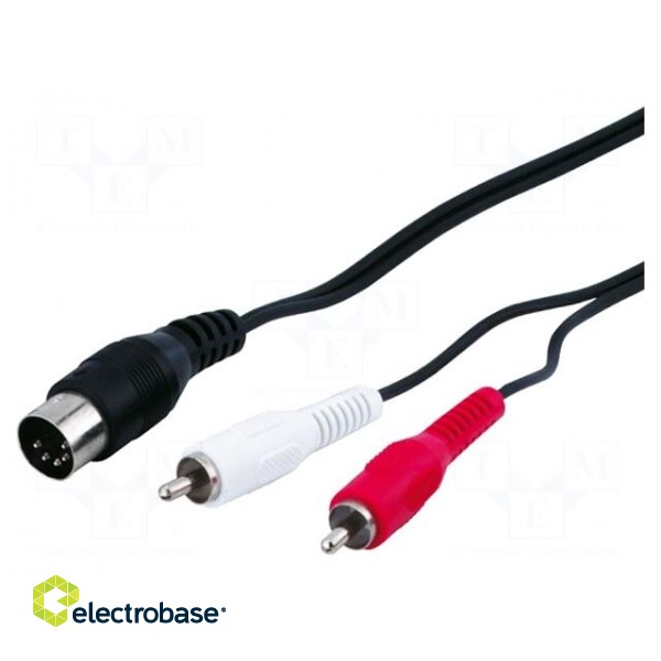 Cable | DIN 5pin plug,RCA plug x2 | 1.5m