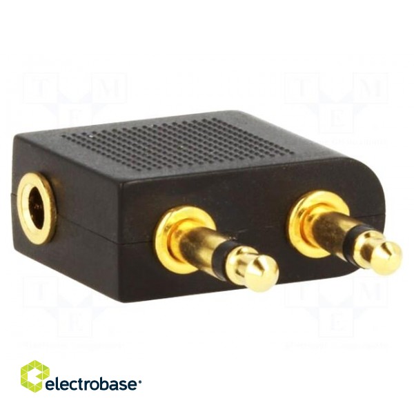 Cable | Jack 3.5mm 3pin socket,Jack 3.5mm 2pin plug x2 | black фото 1