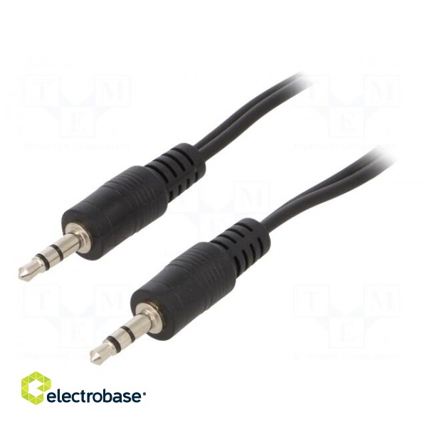 Cable | Jack 3.5mm 3pin plug,both sides | 1.2m | black | PVC