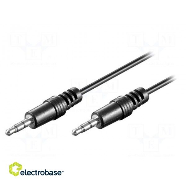 Cable | Jack 3.5mm 3pin plug,both sides | 1.5m | black | Øcable: 4mm