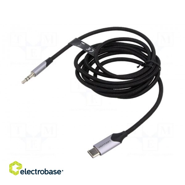 Cable | Jack 3.5mm 3pin plug,USB C plug | nickel plated | 1.5m