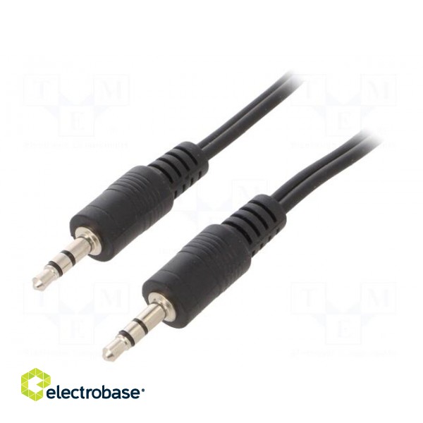 Cable | Jack 3.5mm 3pin plug,both sides | 2m | black | Øcable: 2.6mm