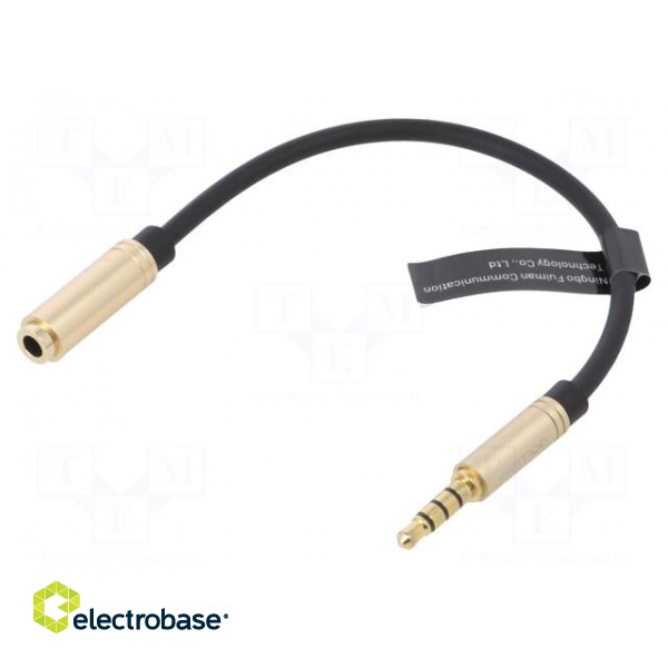 Cable | Jack 3.5mm 4pin socket,Jack 3,5mm 4pin plug | 0.1m | black