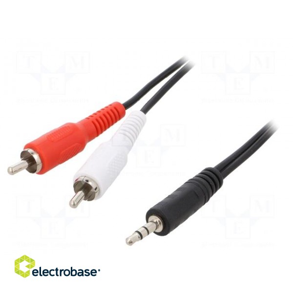 Cable | Jack 3.5mm plug,RCA plug x2 | 1.5m | black