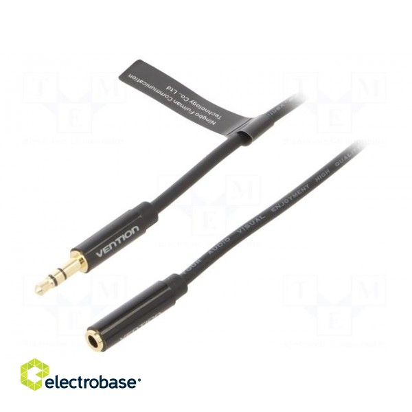 Cable | Jack 3.5mm socket,Jack 3.5mm plug | 2m | black | PVC