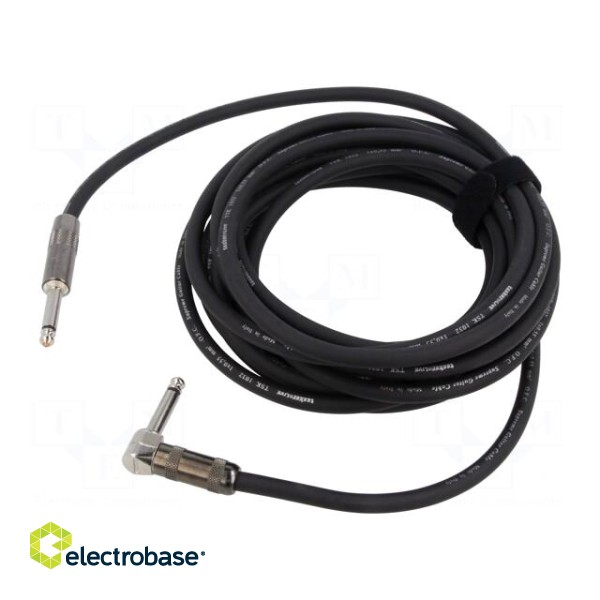 Cable | Jack 6,3mm 2pin plug,Jack 6.3mm 2pin angled plug | 6m