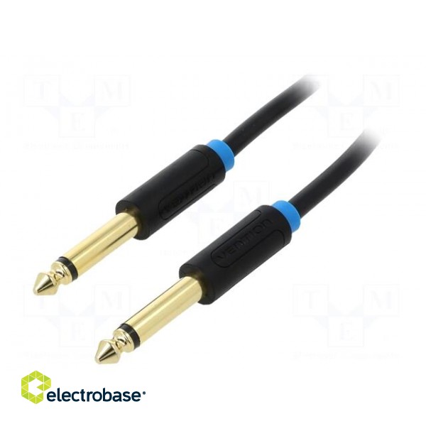 Cable | Jack 6,3mm plug,both sides | 2m | Plating: gold-plated | PVC