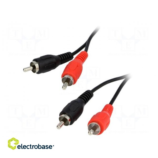 Cable | RCA plug x2,both sides | 1.5m | black