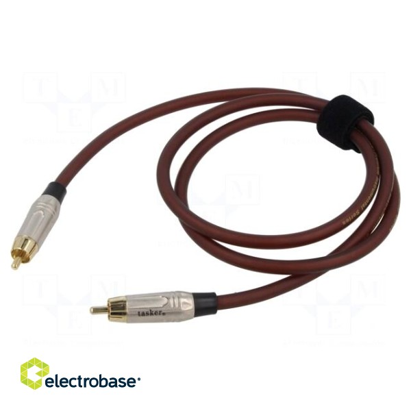 Cable | RCA plug,both sides | 1m | Plating: gold-plated | brown