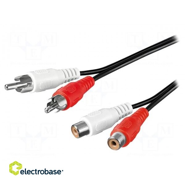 Cable | RCA socket x2,RCA plug x2 | 10m | Plating: nickel plated