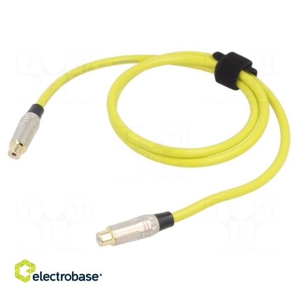 Cable | RCA socket,both sides | 1m | Plating: gold-plated | yellow
